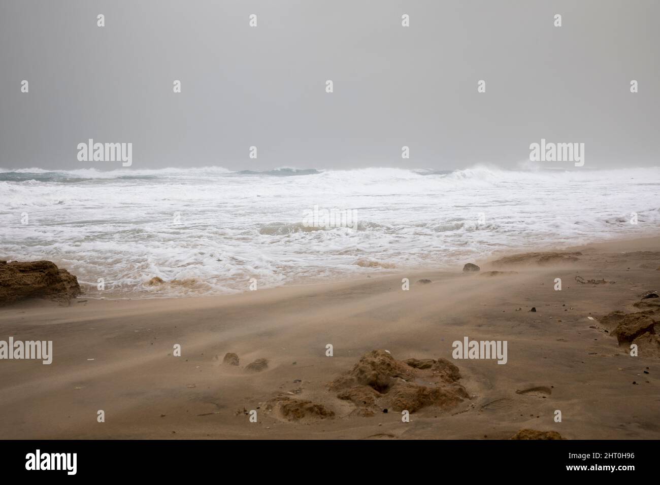 Sea Storm Long Exposure on a rugged coast line Stock Photo - Alamy