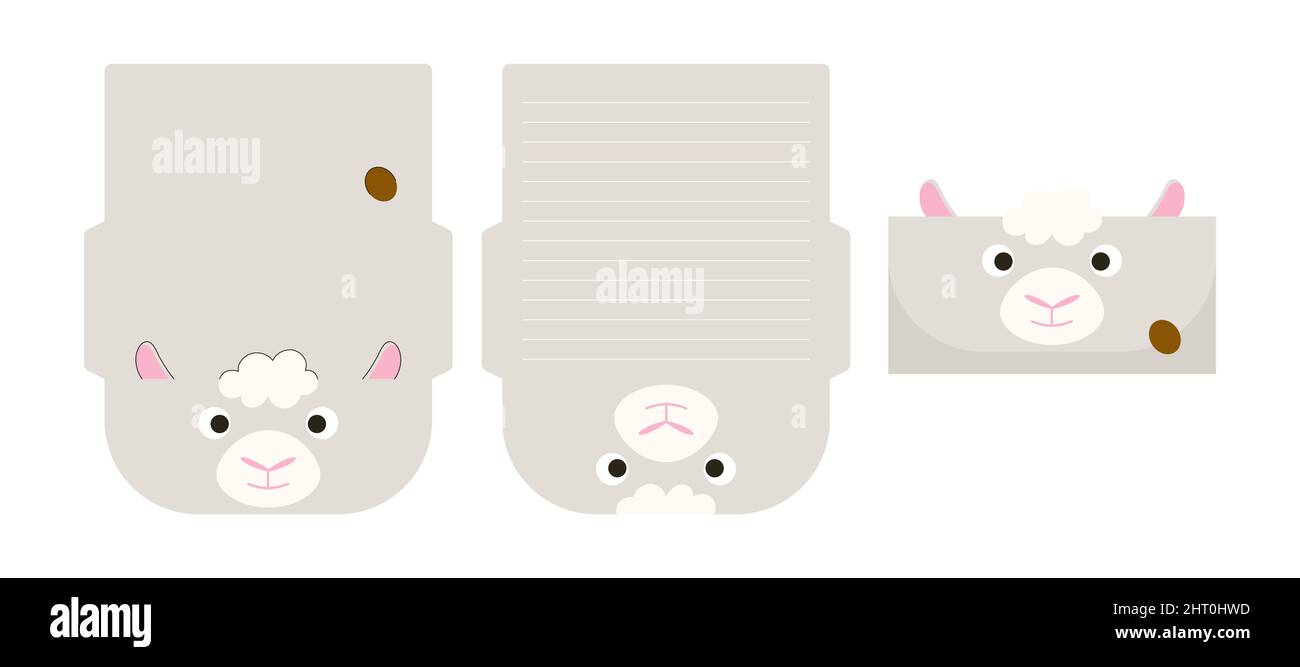 Cute lovely sheep letter writing stationery paper laser cutting card ...