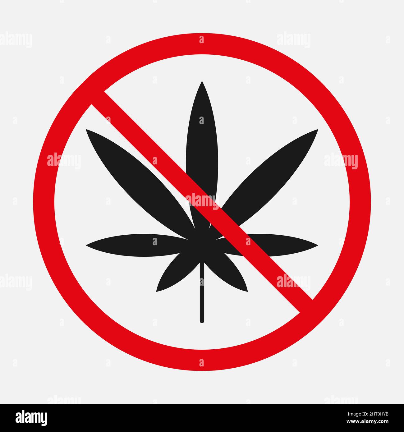 No weed sign. Vector icon on white background. Stock Vector