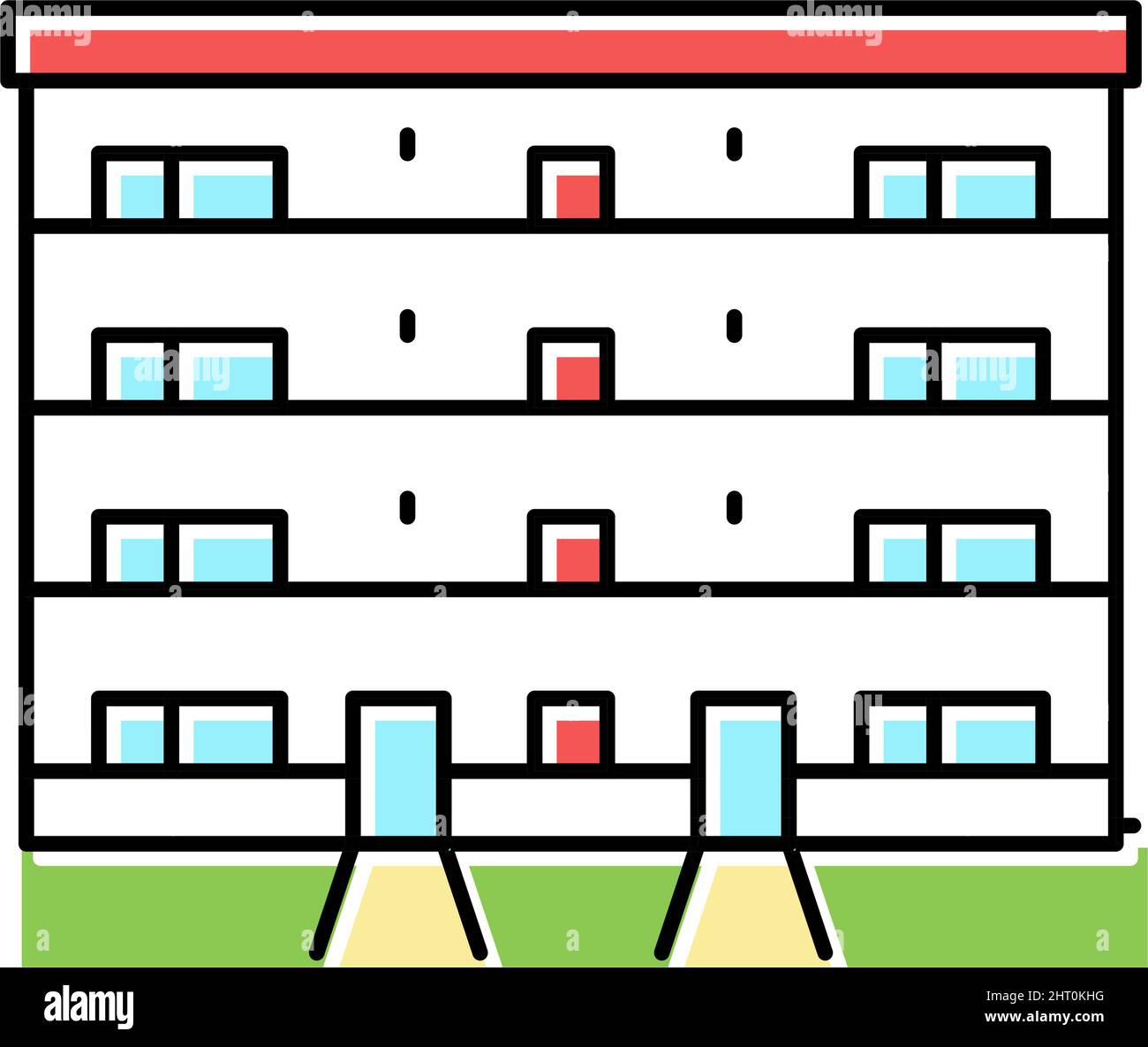 condominium house color icon vector illustration Stock Vector Image ...