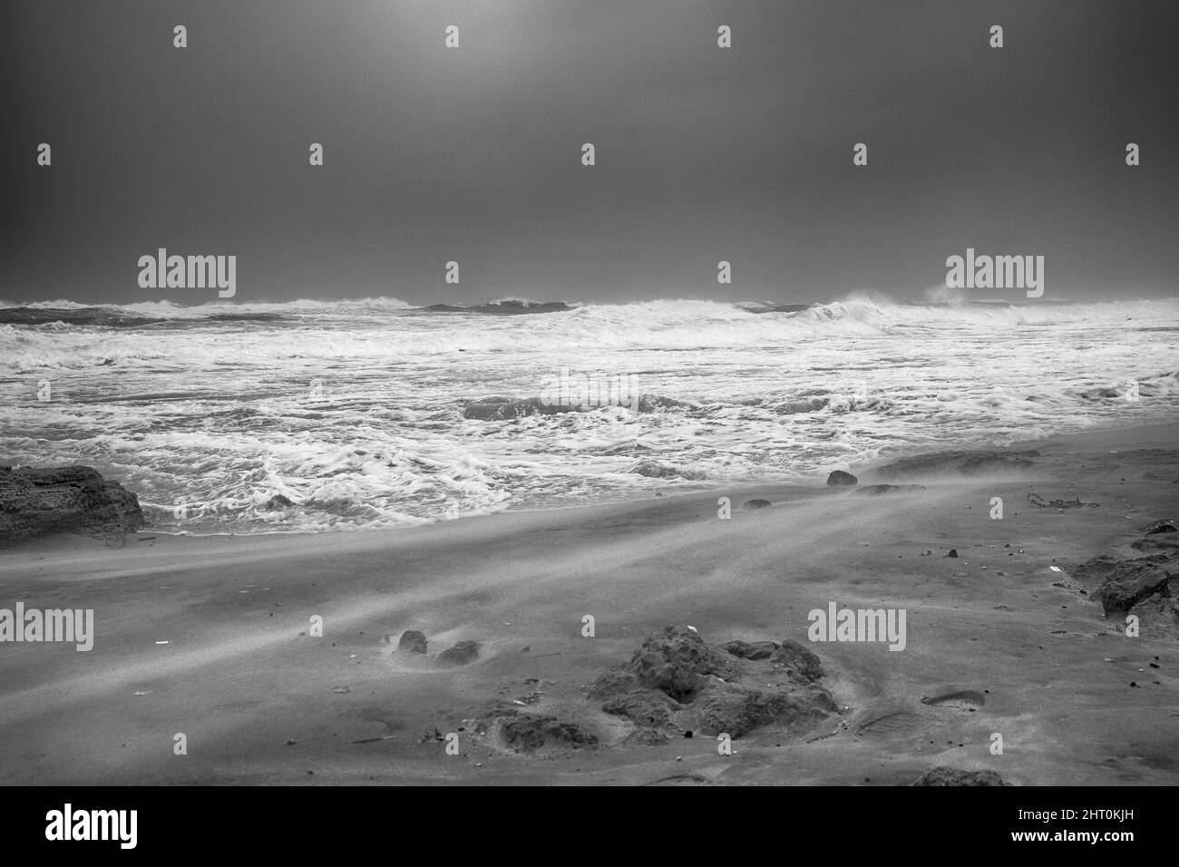 Sea Storm Long Exposure on a rugged coast line Stock Photo - Alamy