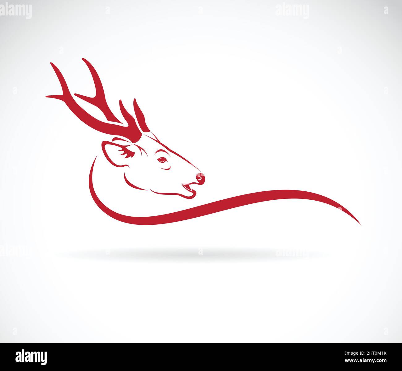 Vector of a deer head on a white background. Wild Animals. Easy editable layered vector illustration. Stock Vector
