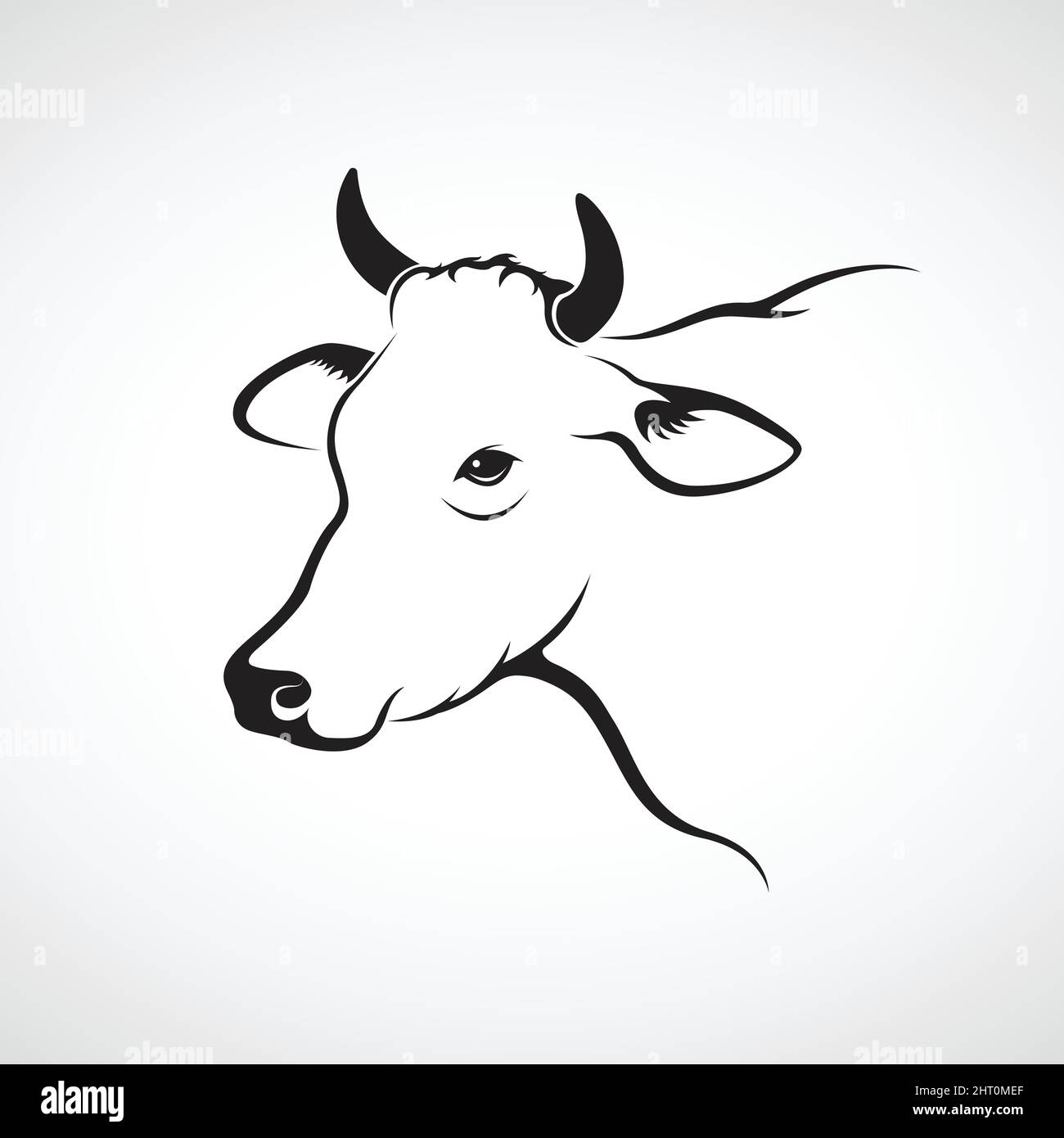 Vector image of a cow head on a white background. Easy editable layered vector illustration. Stock Vector