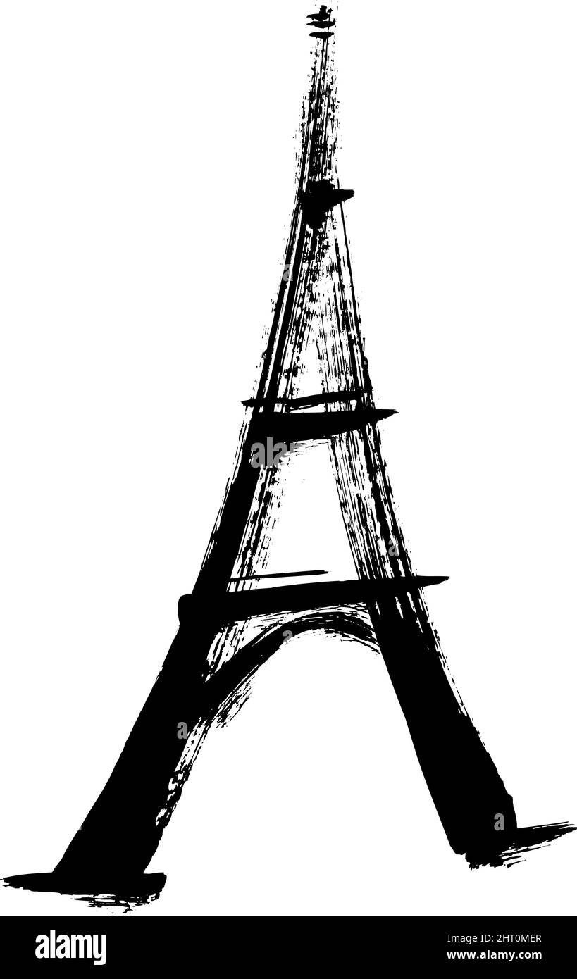 Eiffel tower illustration. Easy editable layered vector illustration. Stock Vector