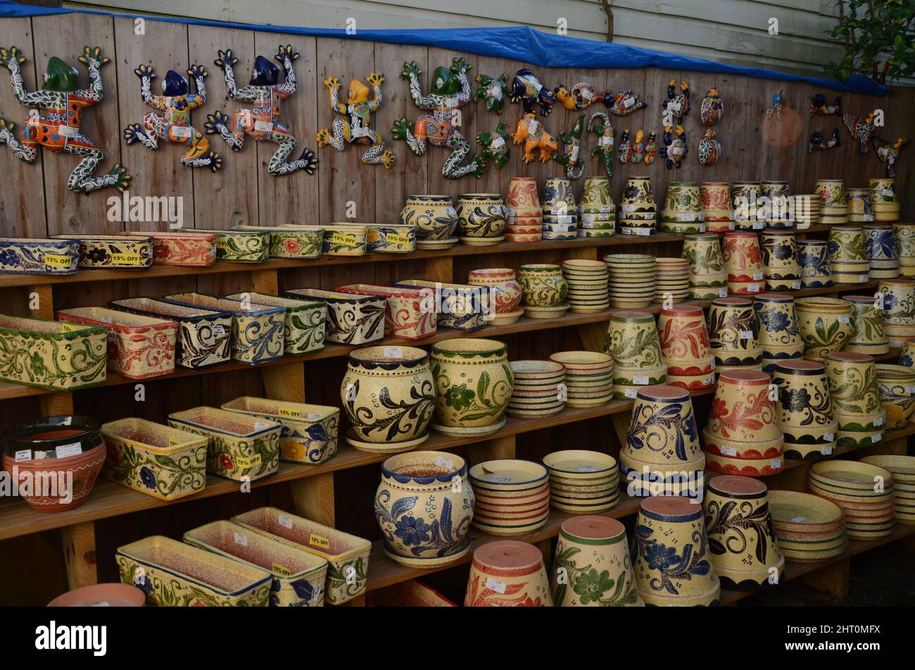 View of pottery pots in Jacksonville Florida St. Agustin Stock Photo