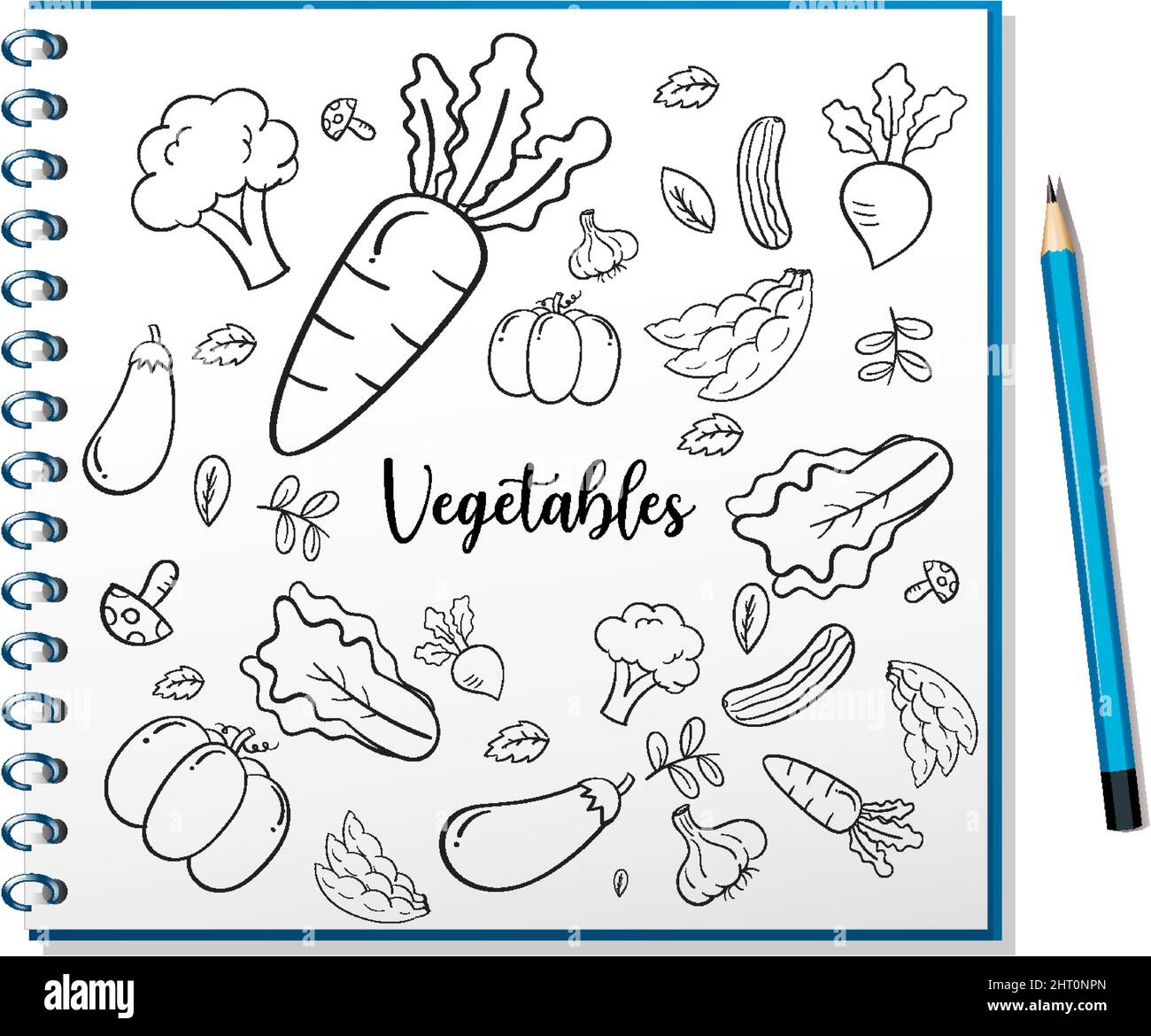Hand drawn doodle icons on notebook illustration Stock Vector Image ...