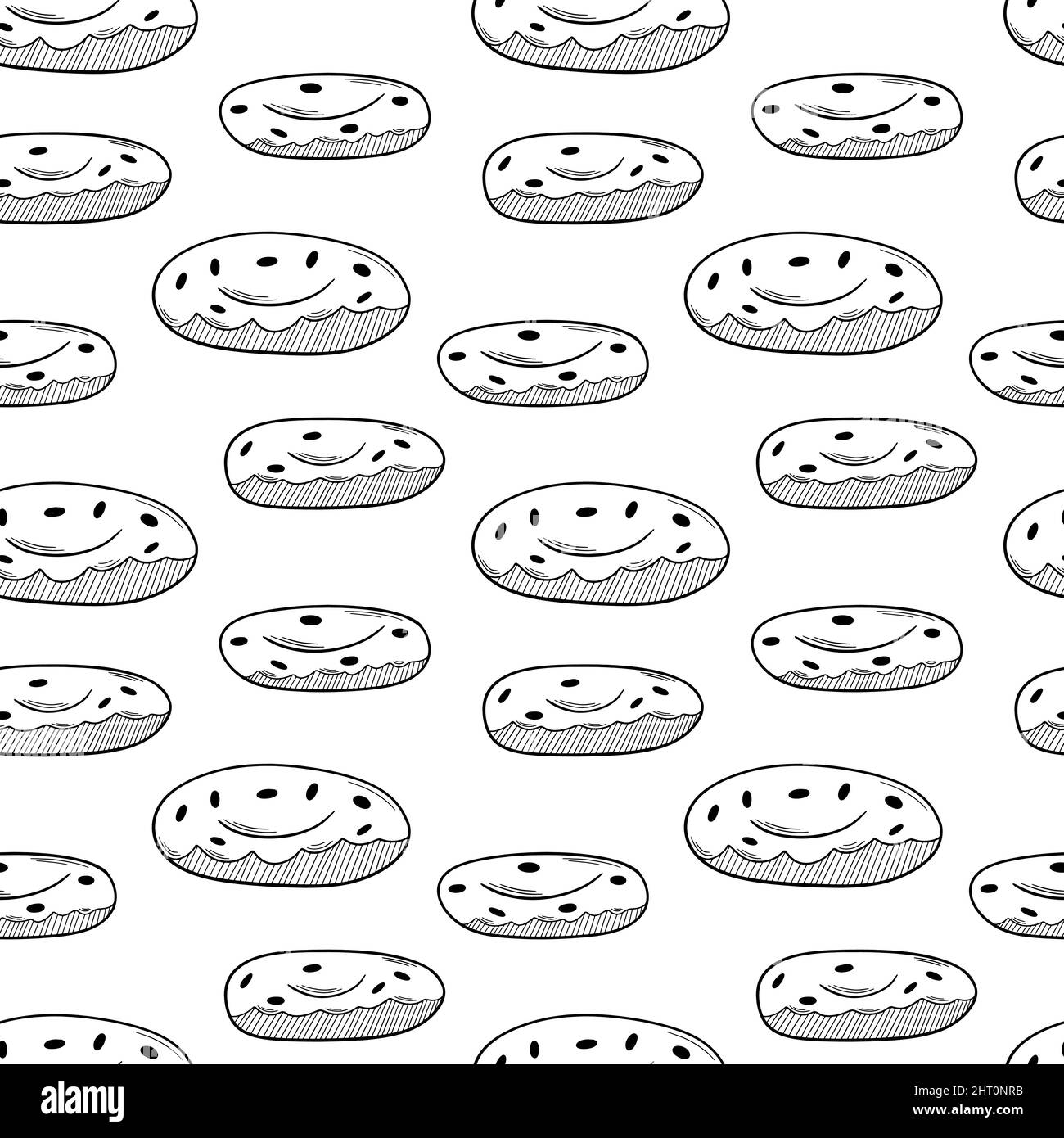 Seamless pattern black white donuts hi-res stock photography and images ...