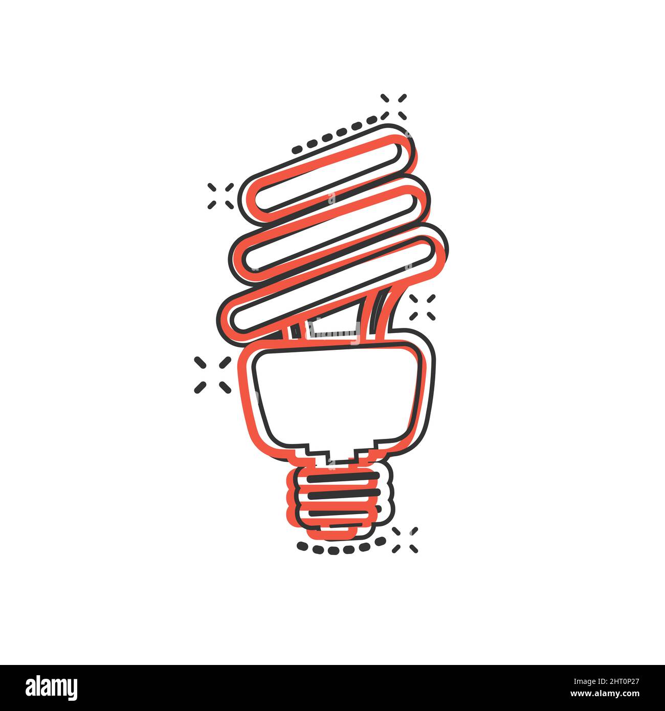 Light bulb icon in comic style. Lightbulb cartoon vector illustration ...