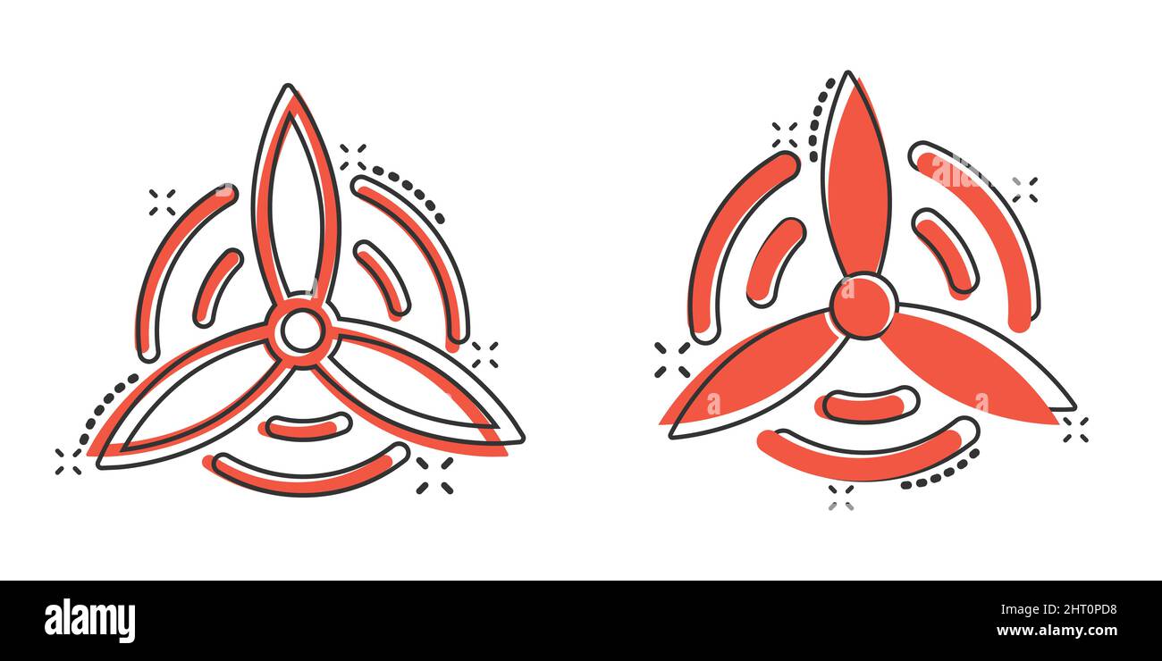 Wind power plant icon in comic style. Turbine cartoon vector ...