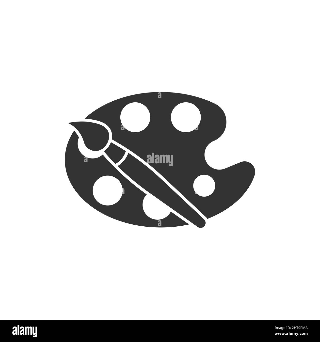 Artist's palette in flat style. Painter's tools vector illustration on ...