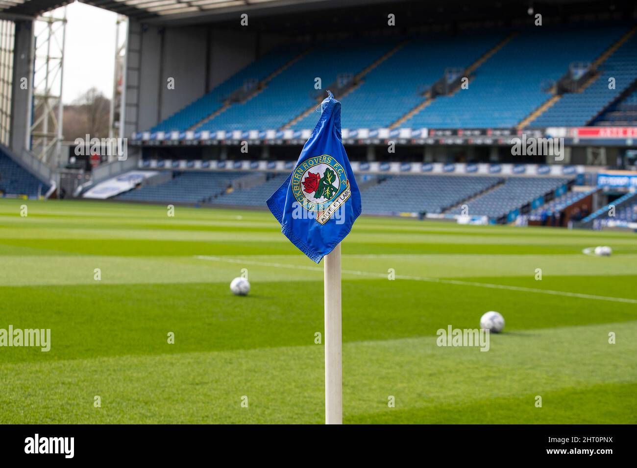 Blackburn Rovers corner flag Stock Photo Alamy
