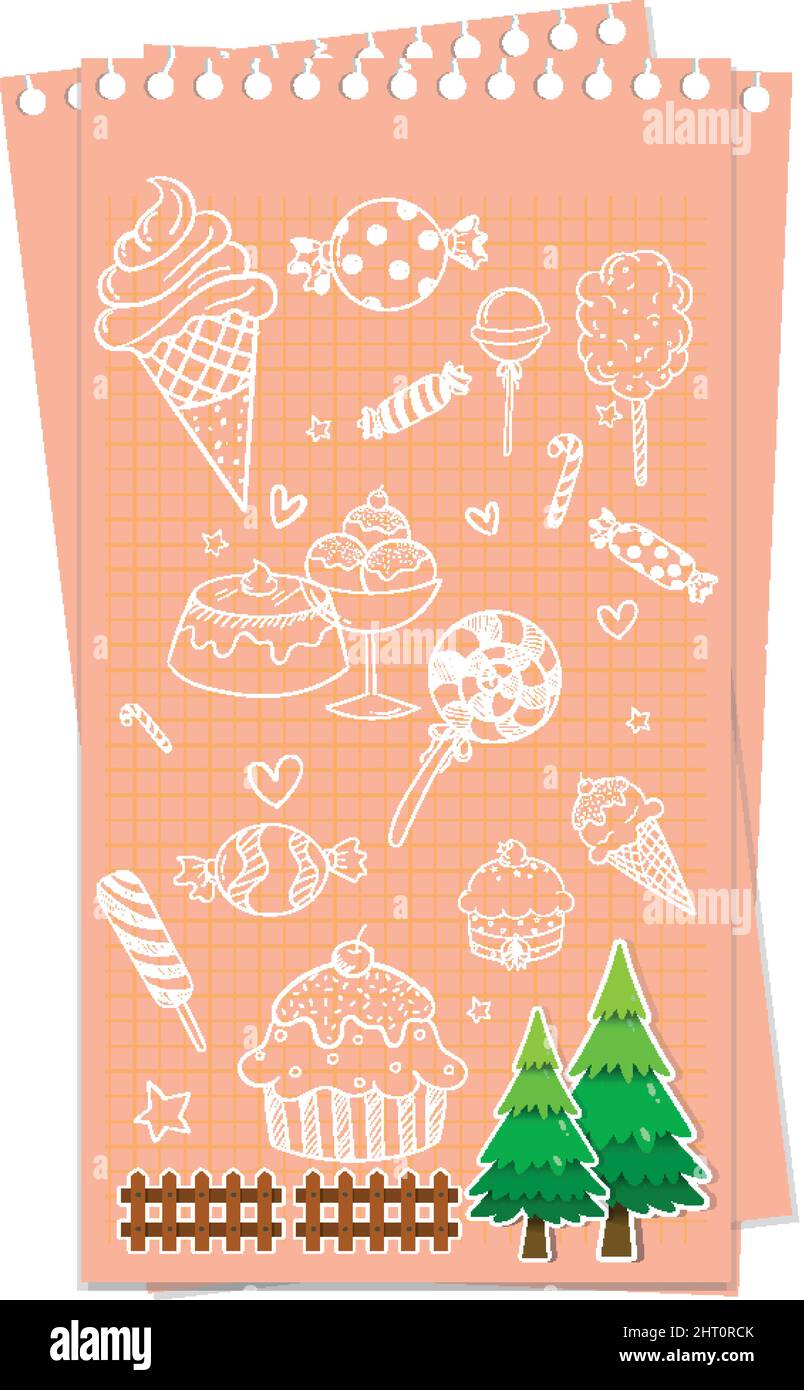 Hand drawn doodle icons on paper illustration Stock Vector Image & Art ...