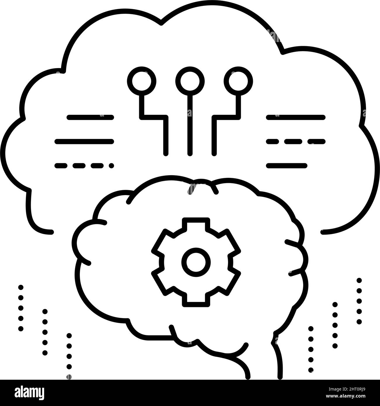 thinking system line icon vector illustration Stock Vector Image & Art ...