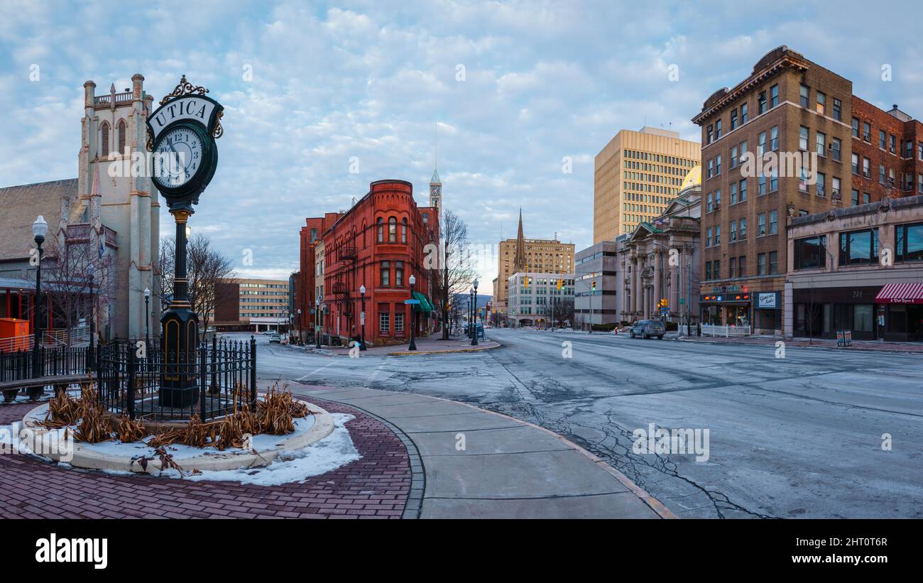 Utica, New York February 20, 2022 Ultra Wide Evening View of Genesee