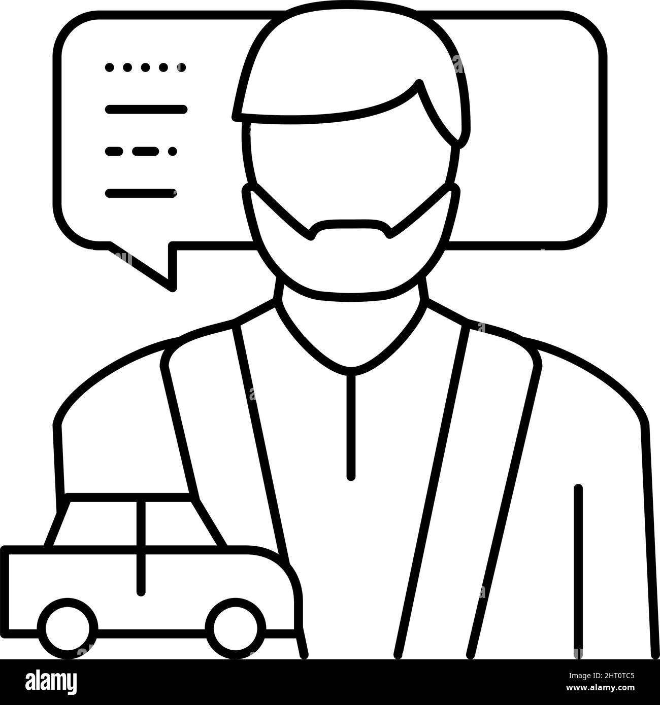 male driving school instructor line icon vector illustration Stock Vector