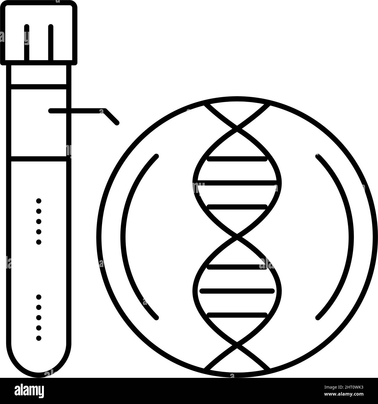 analysis flask genetic molecule line icon vector illustration Stock ...