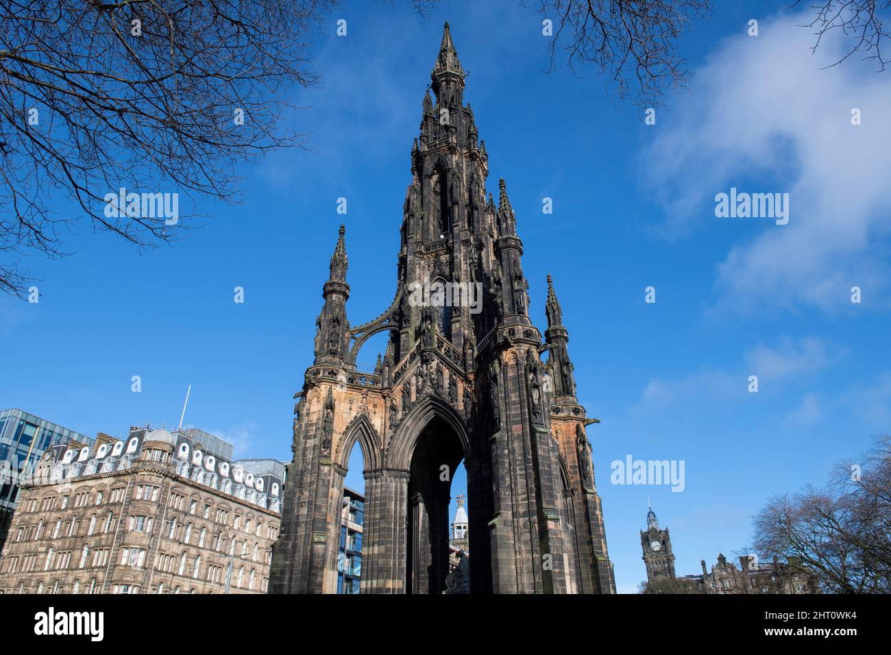 The Scott Monument in Princes Street Gardens, Edinburgh, Scotland Stock Photo