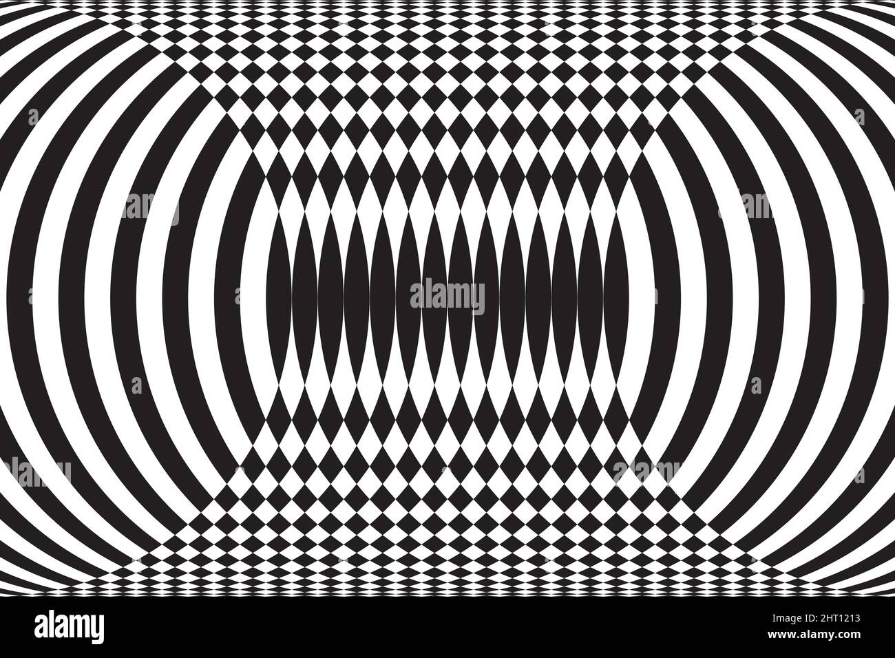 Abstract checker pattern made bij repeating circles in black and white Stock Vector