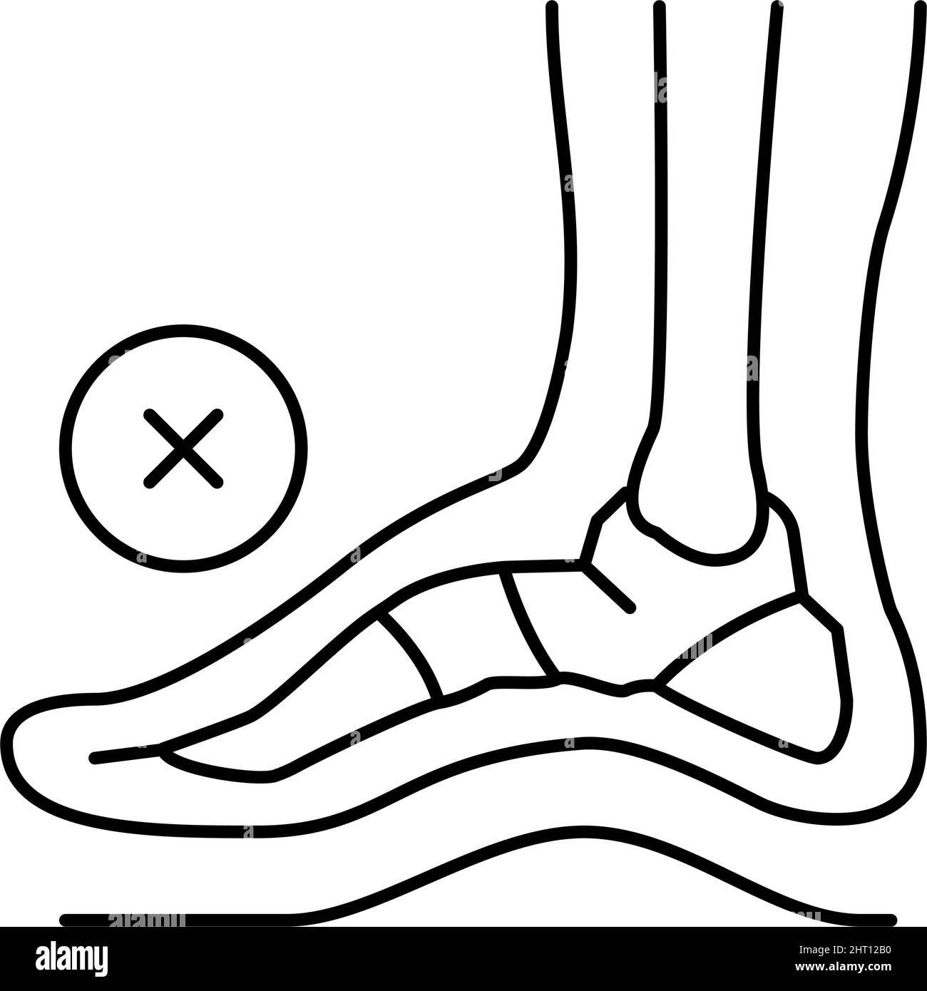 bone postural deformity feet line icon vector illustration Stock Vector