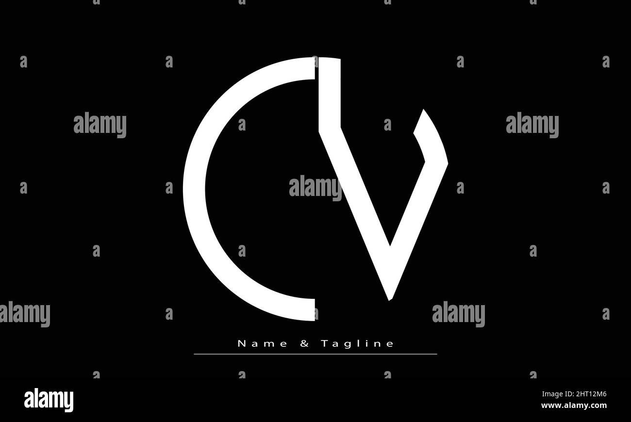 Alphabet letters Initials Monogram logo CV, VC Stock Vector