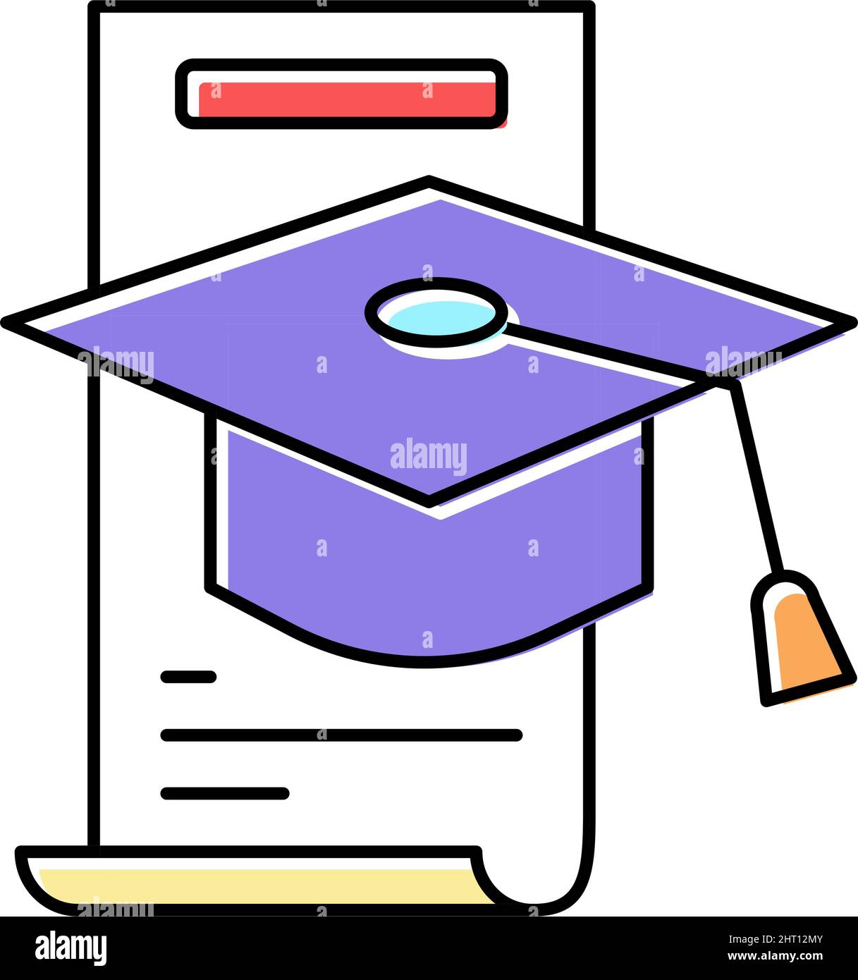 school graduation color icon vector illustration Stock Vector Image ...