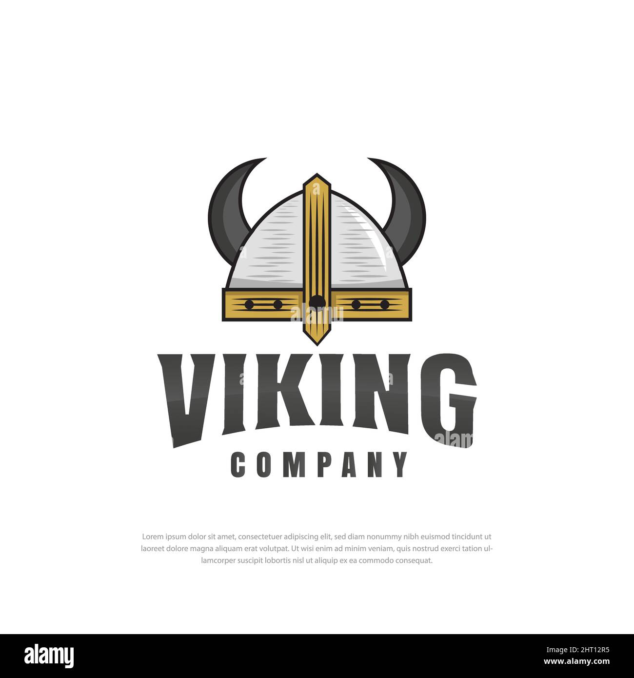 Viking Armor Helmet logo design, symbol, template, sport vector vintage design Stock Vector