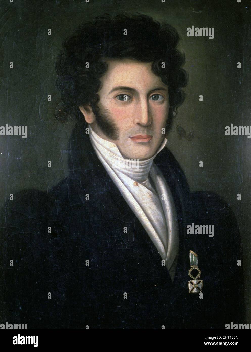 JOSE ALVAREZ DE MENDIZABAL. POLITICO ESPAÑOL.1790 - 1853. PRESIDENTE DEL CONSEJO DE MINISTROS 1836. OLEO ANONIMO. MUSEO HISTORICO MUNICIPAL. CADIZ. Stock Photo