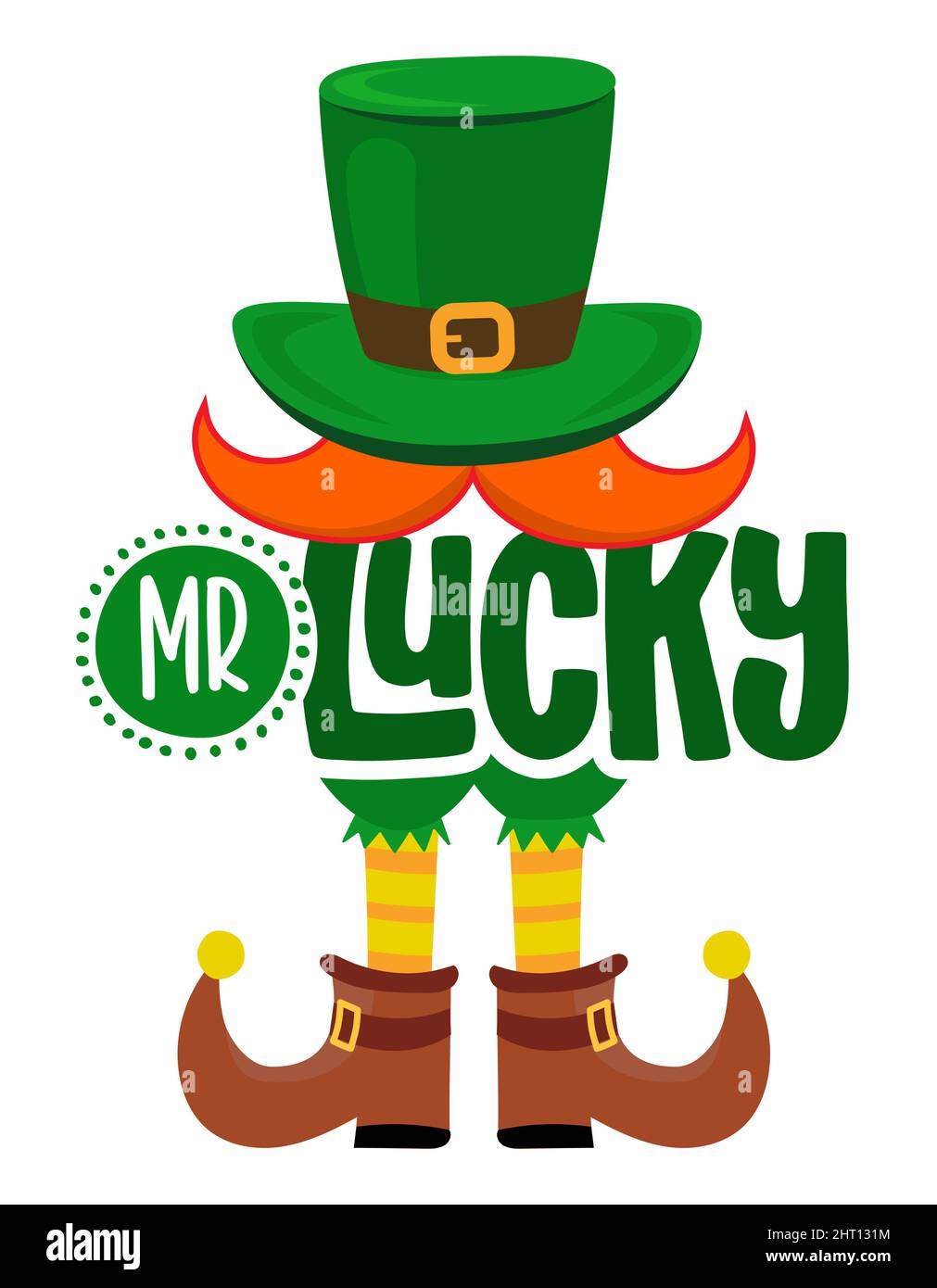 Mister Lucky - funny St Patrick's Day design for posters, flyers, t-shirts, cards, invitations, stickers, banners, gift. Irish leprechaun shenanigans Stock Vector