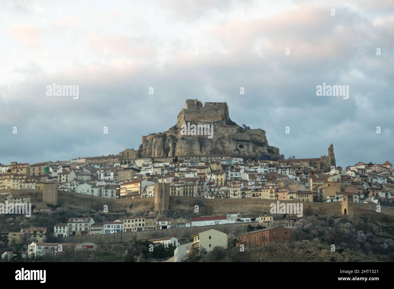 View of the medieval town of Morella, in the province of Castellon, Spain Stock Photo