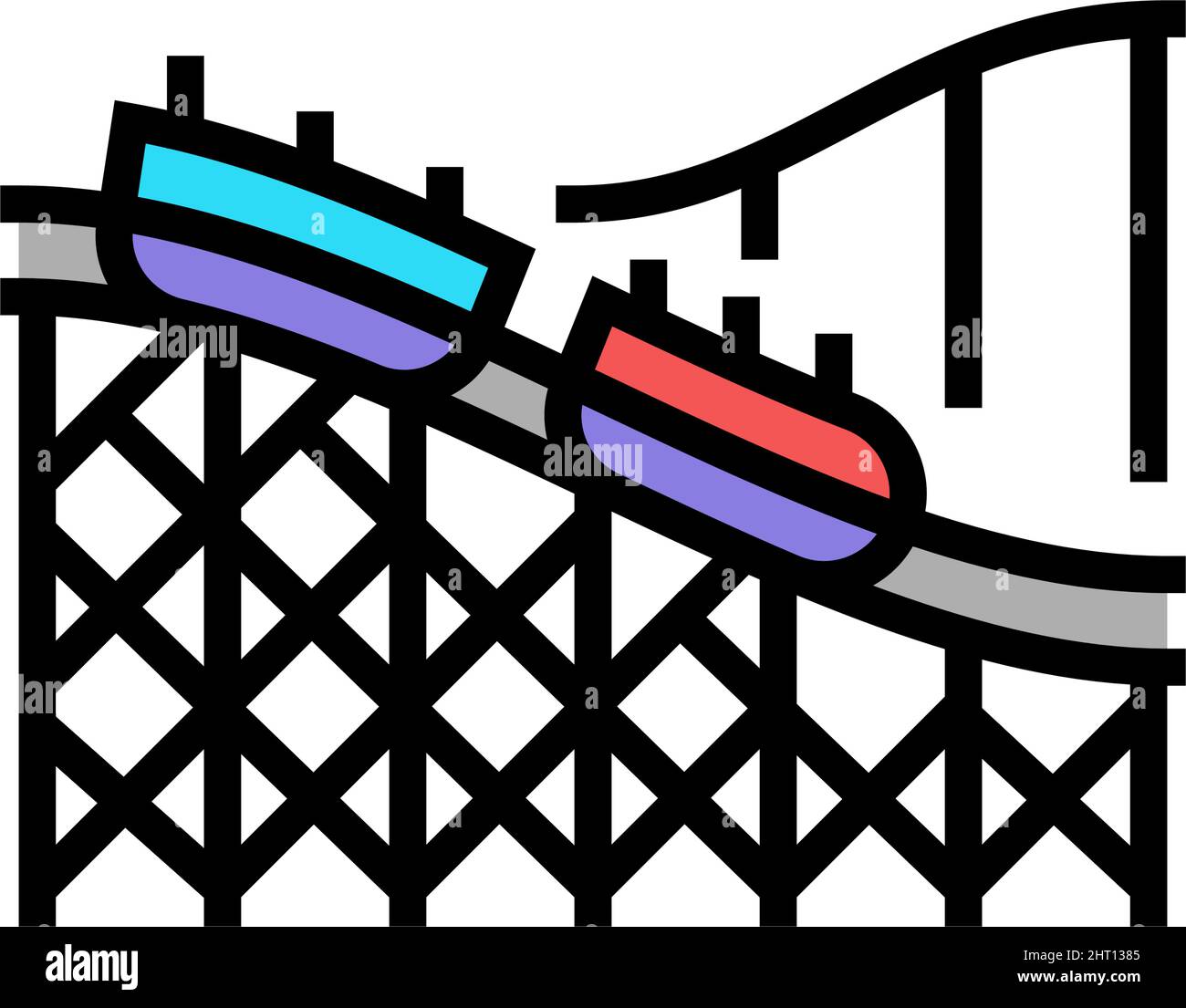 rollercoaster amusement park color icon vector illustration Stock ...
