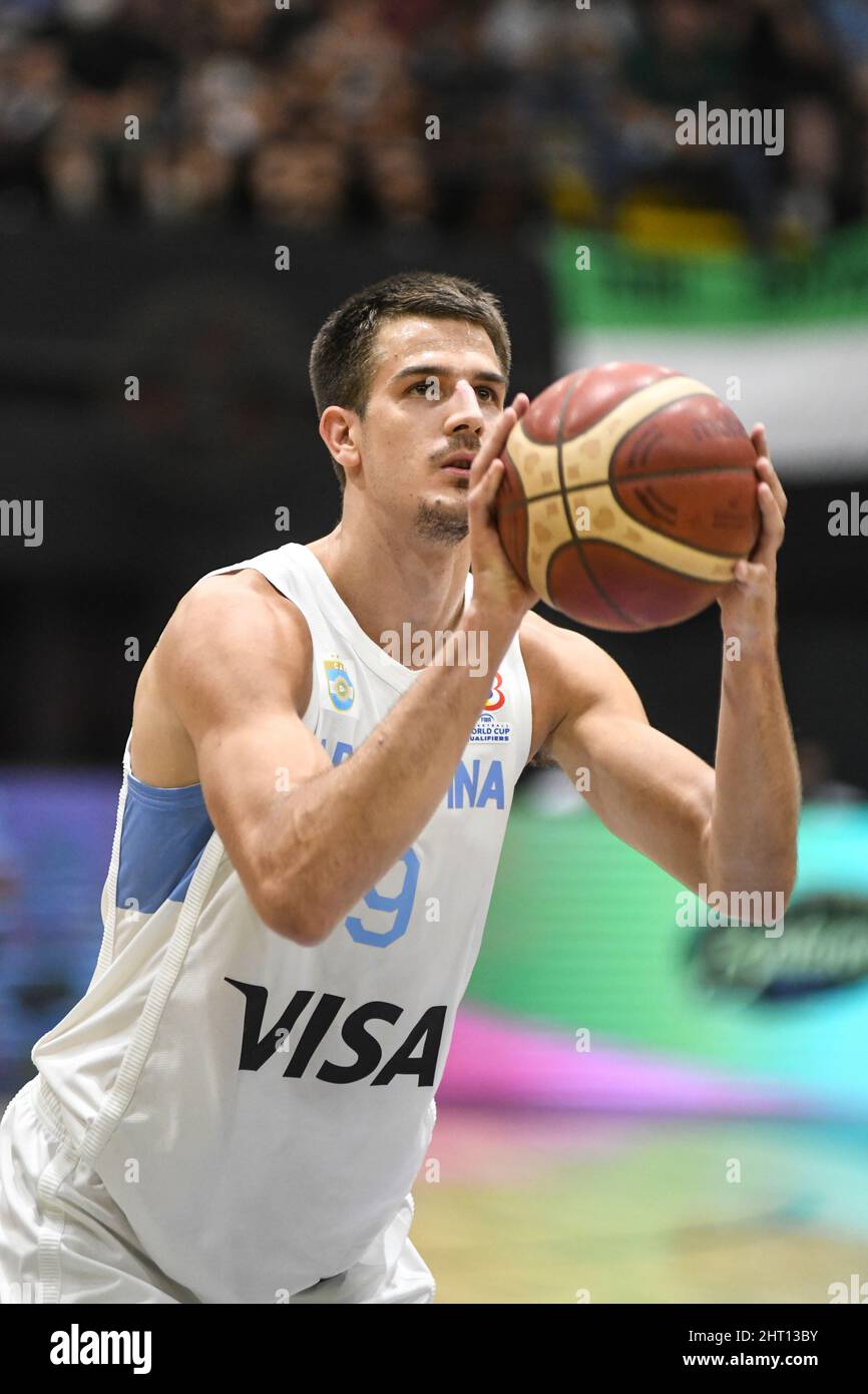 Nicolás Brussino (Argentina) against Venezuela. FIBA World Cup Qualyfiers 2022 Stock Photo
