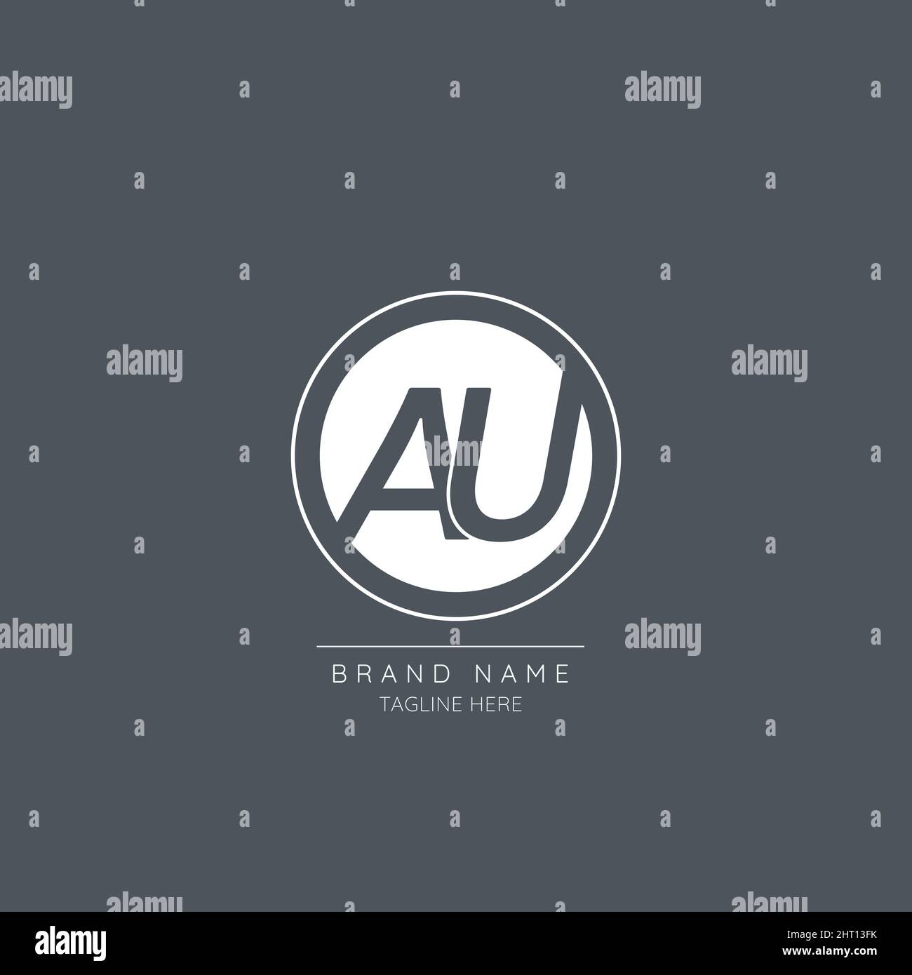 Abstract letter AU modern logo Stock Vector