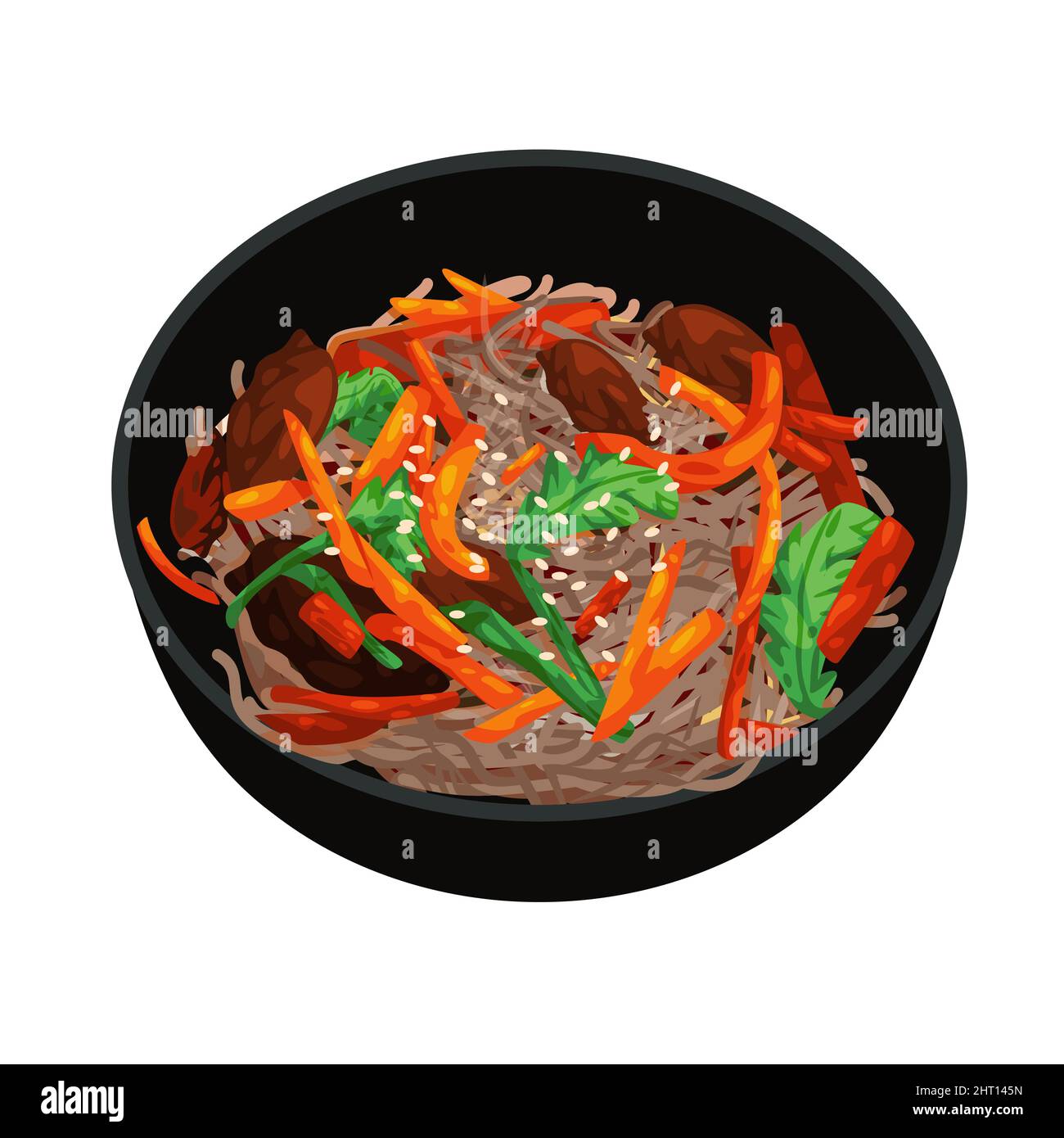 Japchae Stock Vector Images Alamy