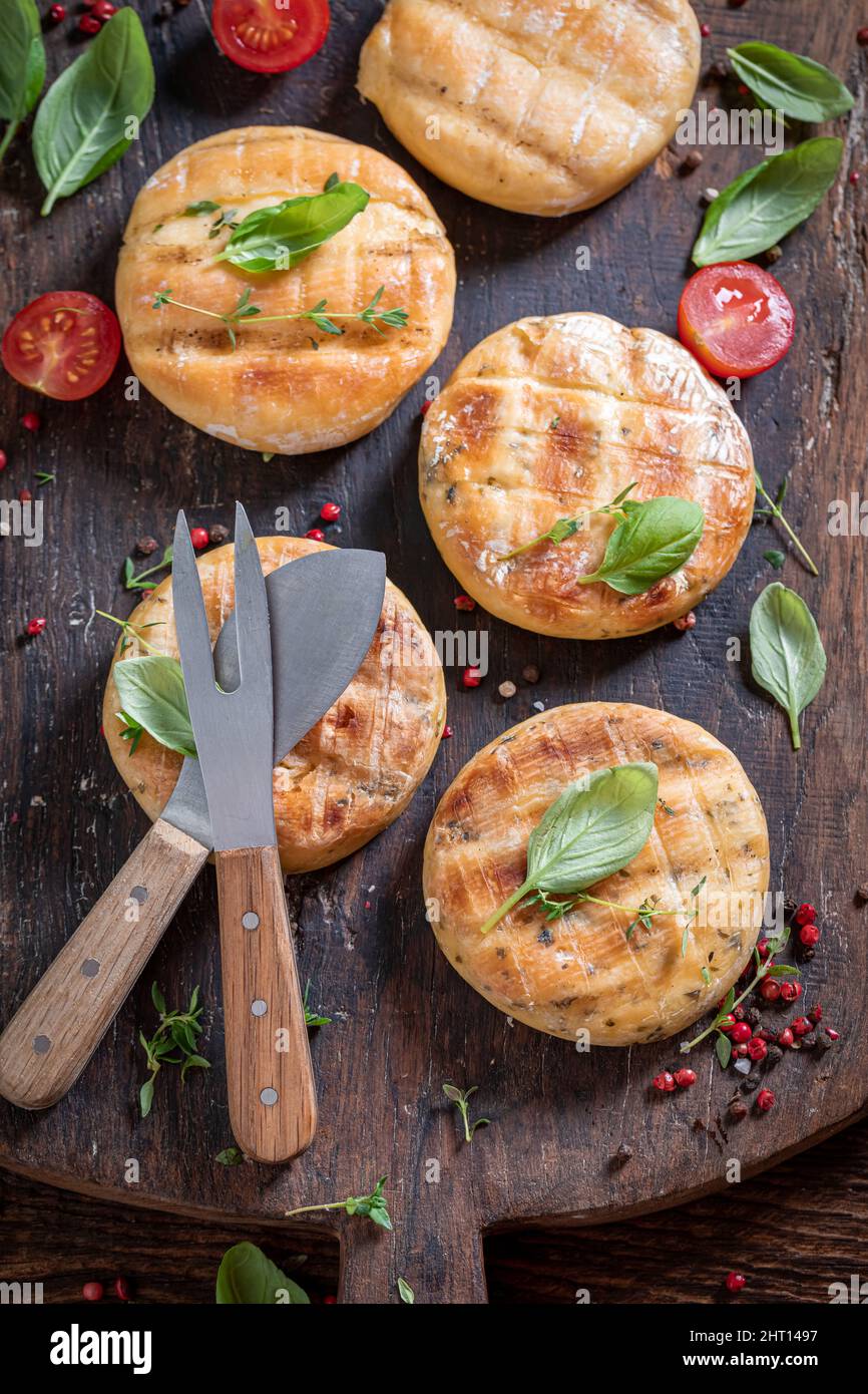 Tasty grilled halloumi cheese as a summer snack. Halloumi cheese