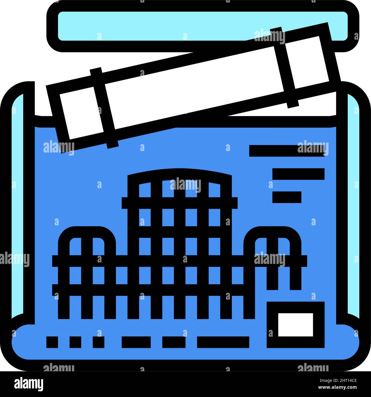 engineer project blueprint color icon vector illustration Stock Vector ...