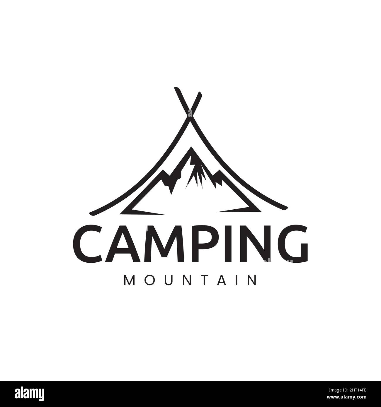 Simple camping creative logo design with mountain vector,illustration Stock Vector Image & Art
