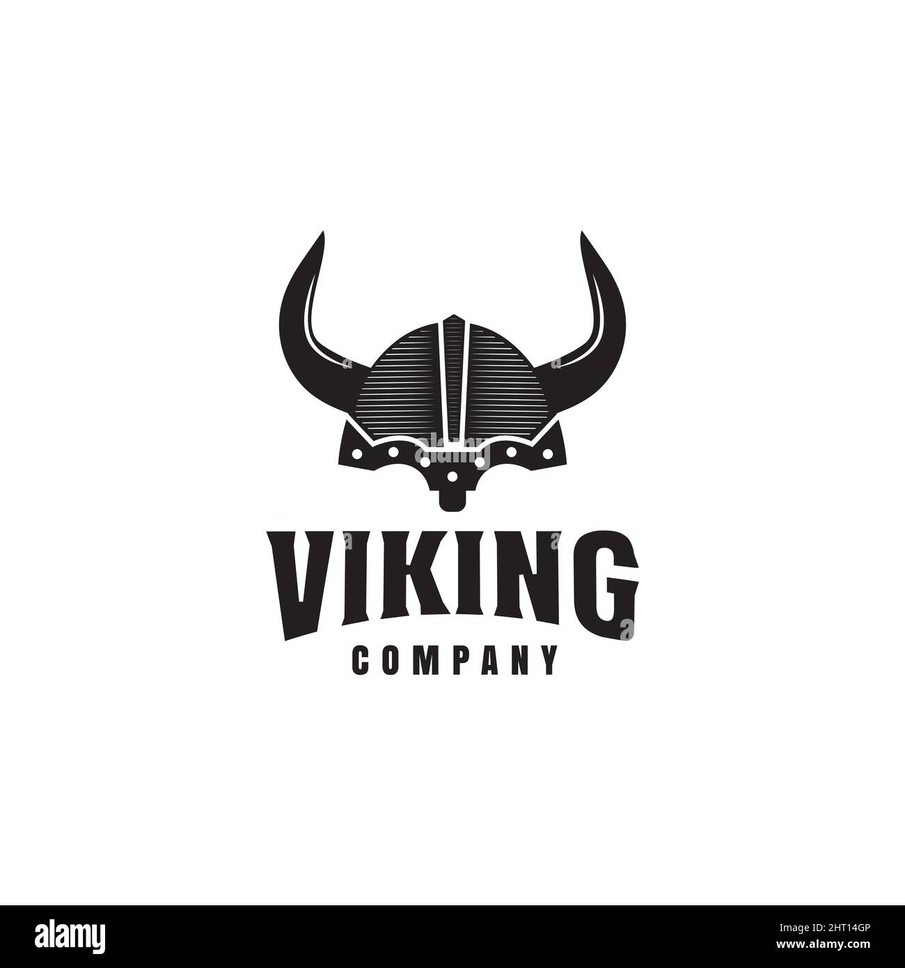 Viking Armor Helmet logo design, symbol, template, sport vector vintage design Stock Vector