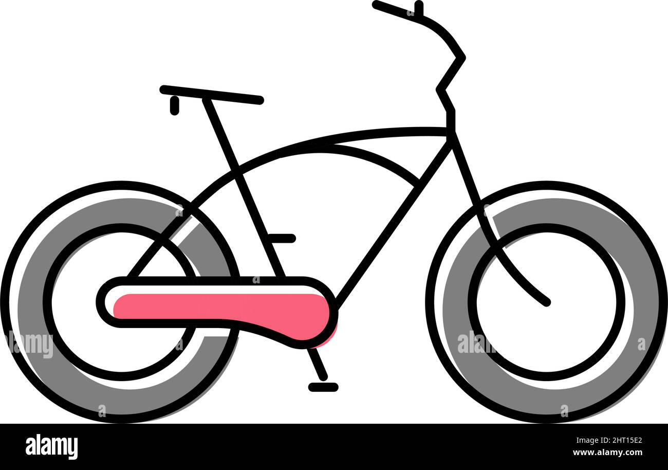 Cruiser Bike Color Icon Vector Illustration Stock Vector Image And Art Alamy