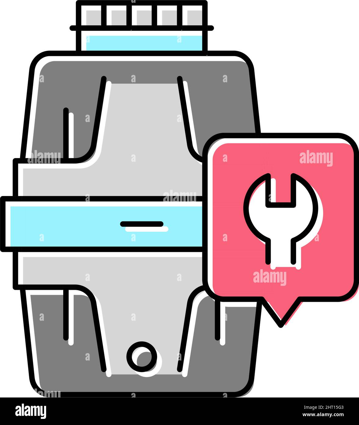 garbage disposal repair color icon vector illustration Stock Vector
