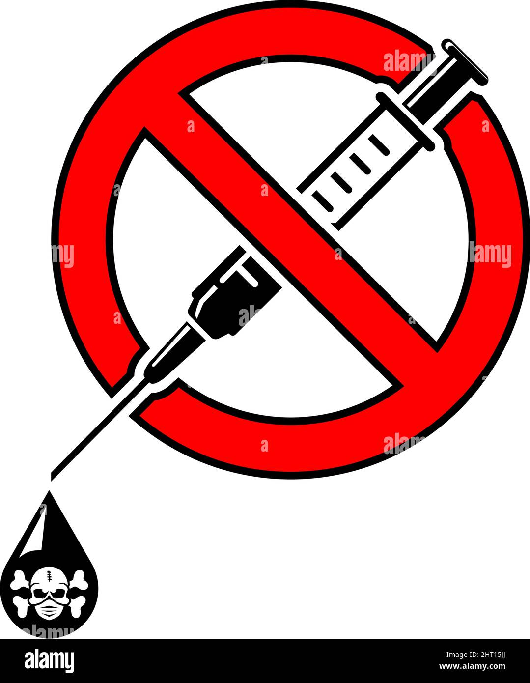 Anti-Vaccine Protest and Mandatory Immunization Refusal. Vector on transparent background Stock Vector