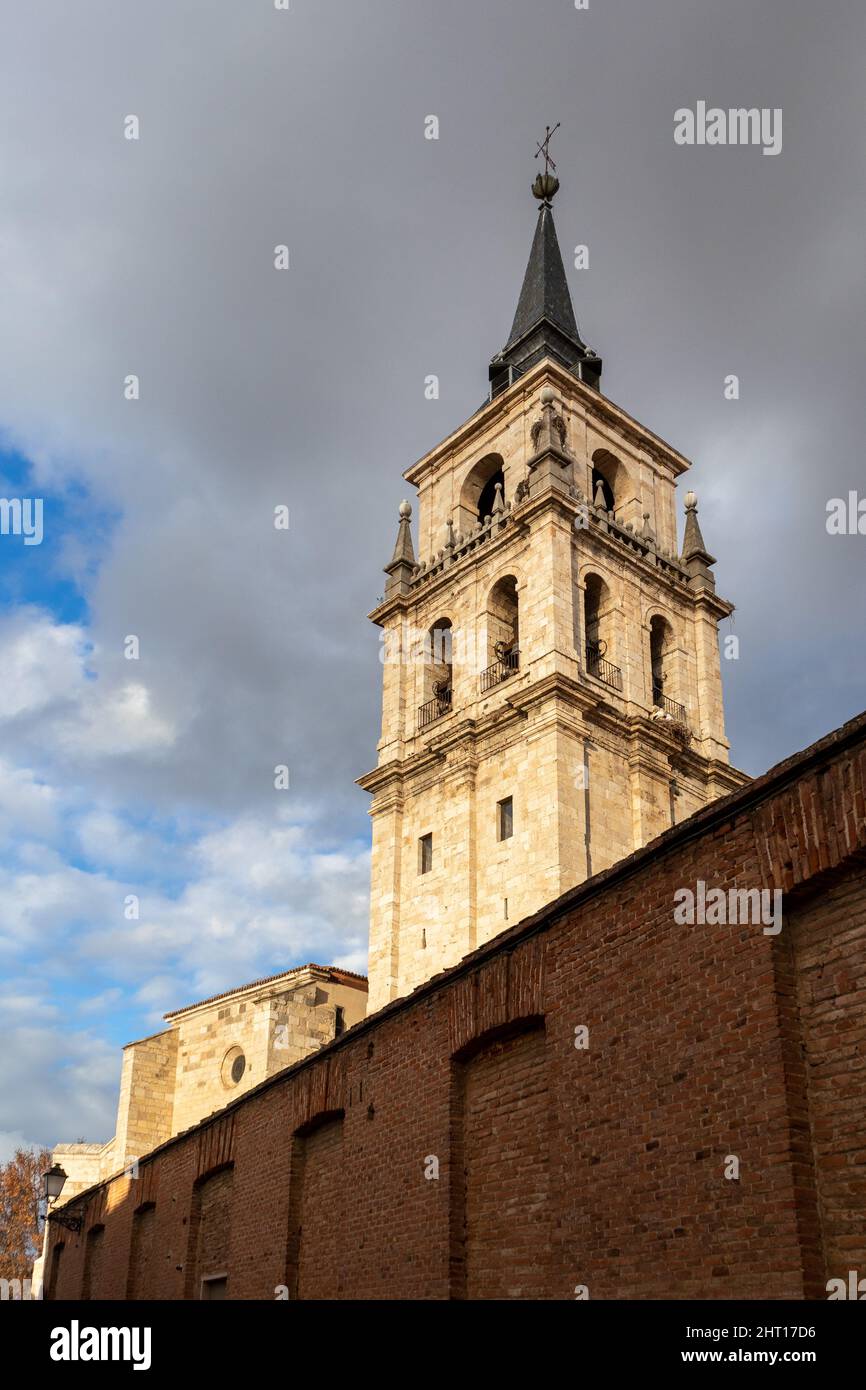 Tower of the cathedral church of Alcalá de Henares, Catedral de los Santos Justo y Pastor, Madrid, Spain. Stock Photo