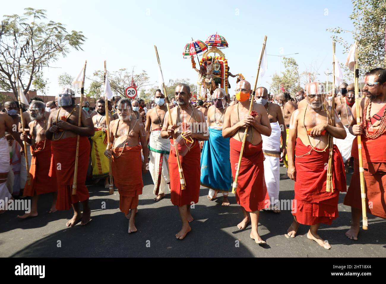 Ceremony, Ramanuja statue, Statue of Equality, Muchintal, Hyderabad, Telengana, India. Stock Photo