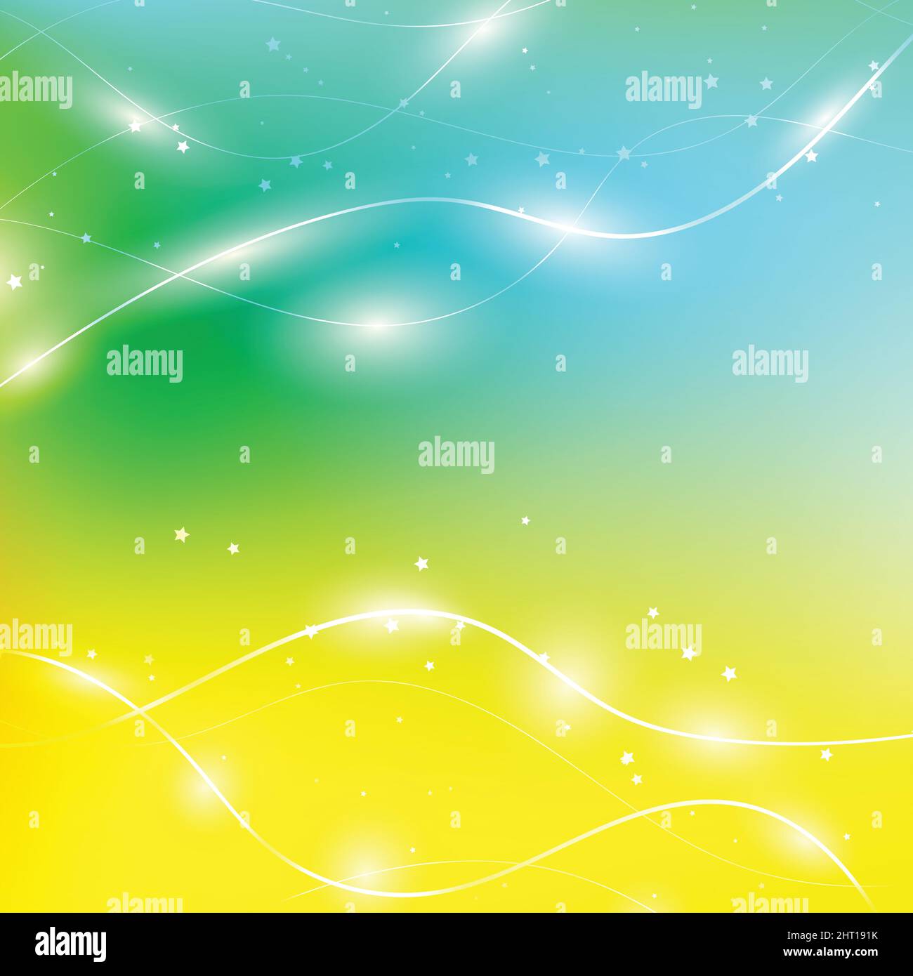 Abstract colorful background with light lines, stars, gradient waves, geometric shapes, dynamical forms. Design for poster, banner, card. Vector Stock Vector