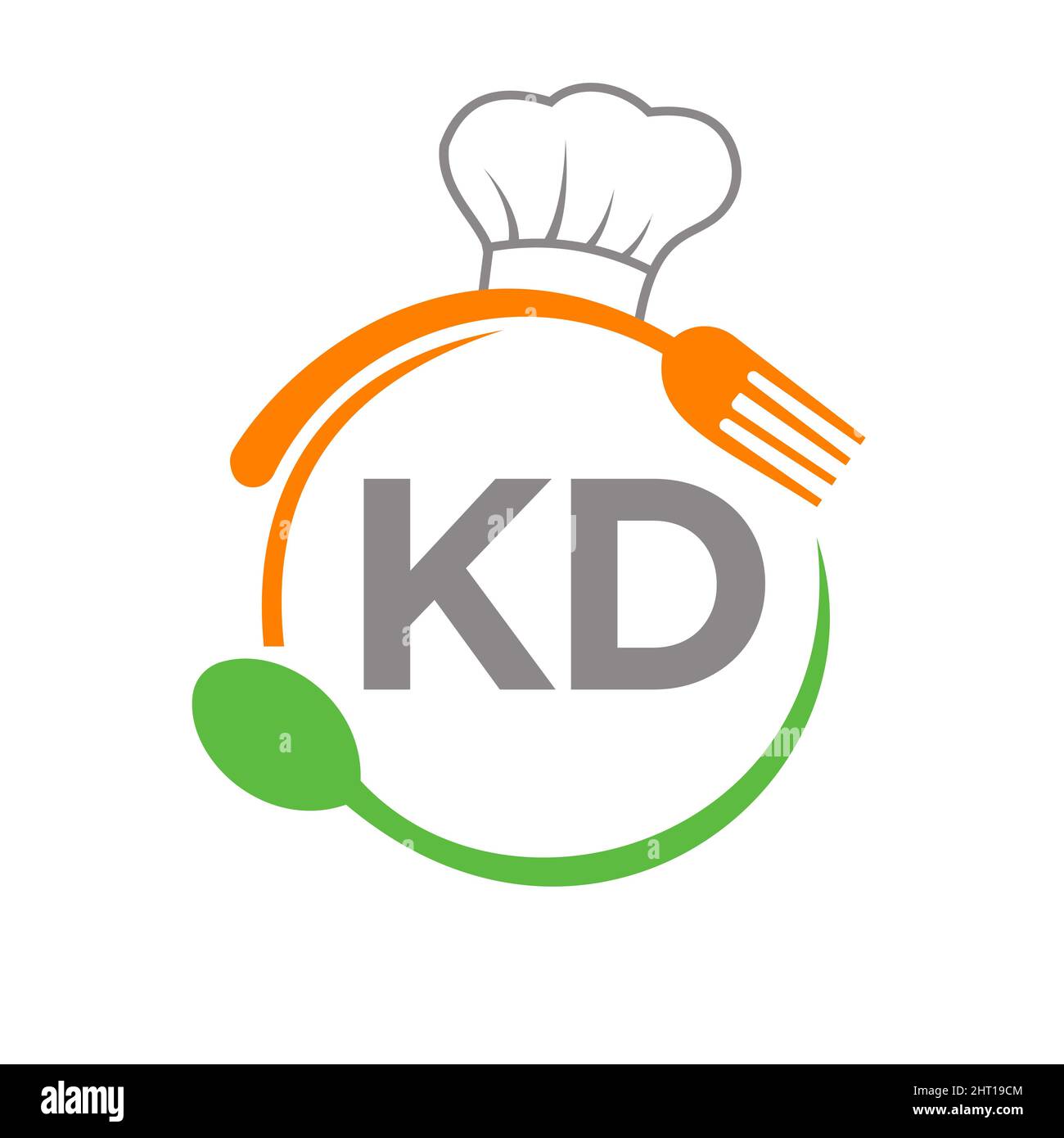 Letter KD Restaurant Logo with Chef Hat Spoon And Fork Template. Restaurant  Logo On Letter KD Barbecue, Cafe Logo Vector Stock Vector Image \u0026 Art -  Alamy, image size:1300x1390