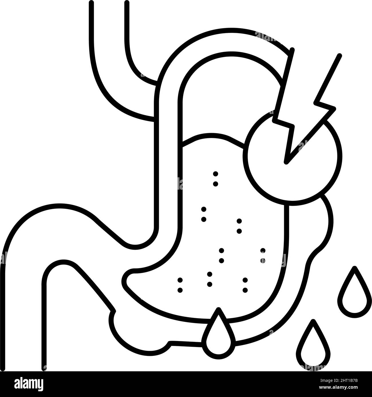 leaks in gastrointestinal system line icon vector illustration Stock Vector
