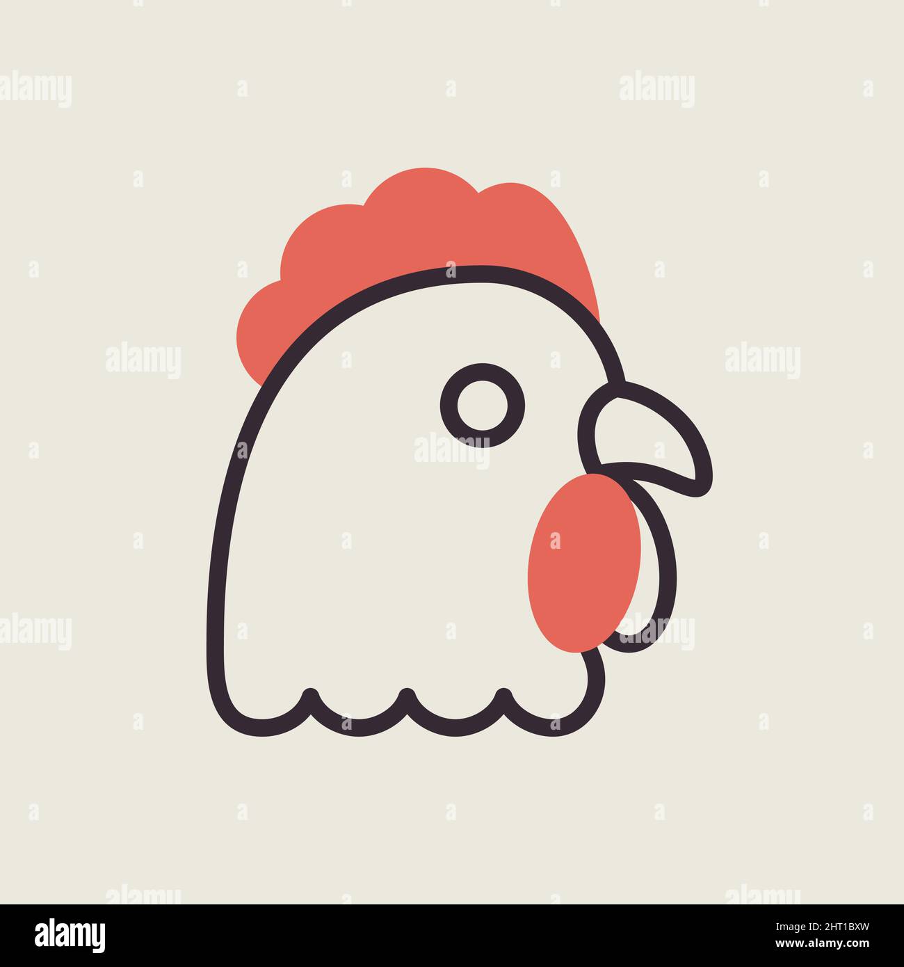 Chicken flat icon. Animal head. Farm sign. Graph symbol for your web ...