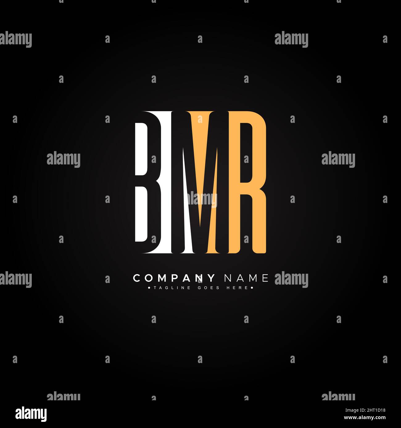 Simple Business Logo for Initial Letter BMR Alphabet Logo Vector