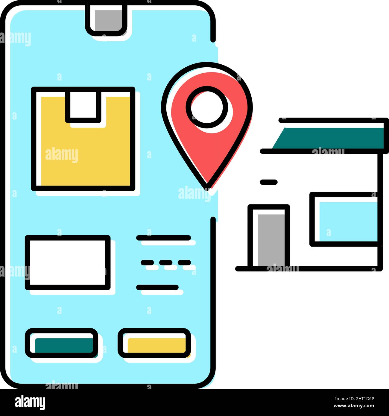 pick up location delivery color icon vector illustration Stock Vector