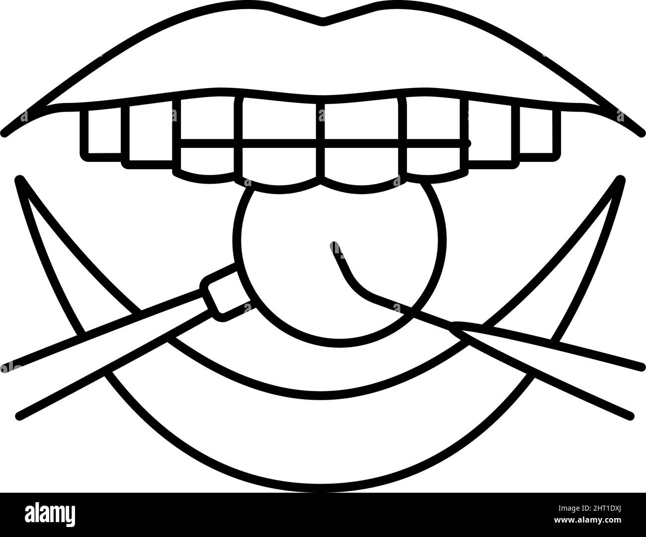checking tooth braces line icon vector illustration Stock Vector Image ...