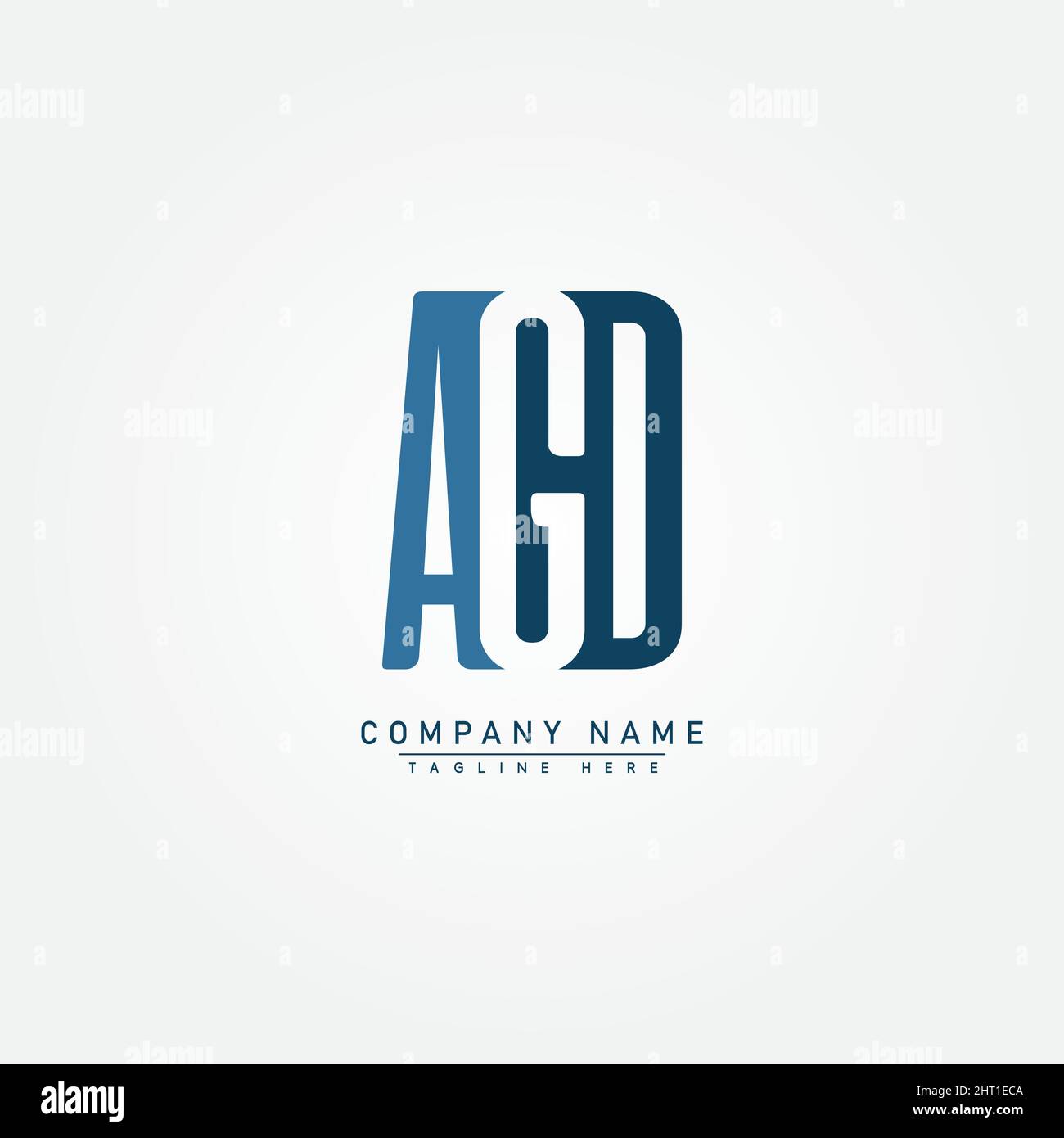 Initial Letter AGD Logo - Simple Monogram Logo for Initials A, G and D - Vector Logo Template for Business Name Initials Stock Vector